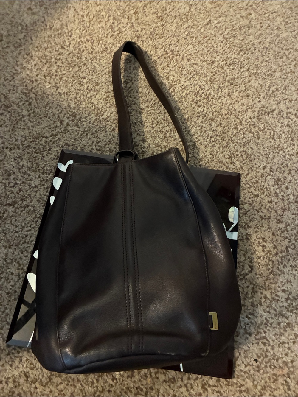 Y2K vintage Liz Claiborne Dark Brown Leather one shoulder backpack